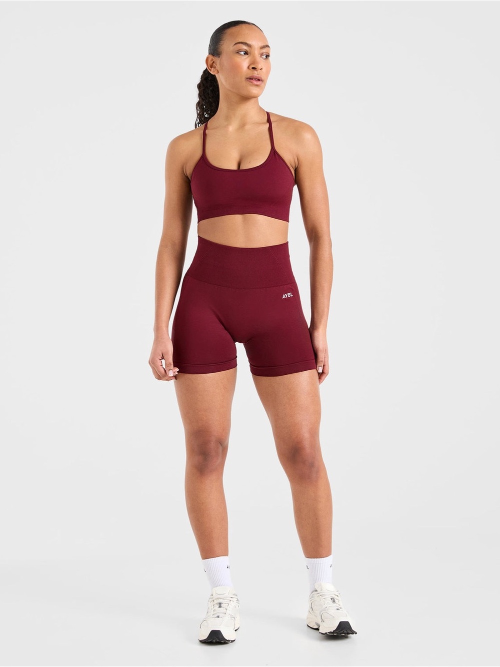 AYBL Empower Seamless Shorts In Red Wine Size Medium